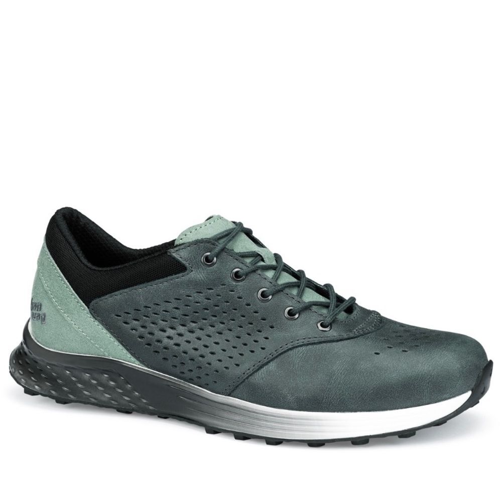 Hanwag Arnside Lady Leather Sneaker in Petrol and Mint 9.5